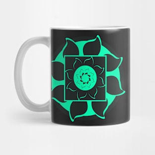 Strange flower in blue Mug